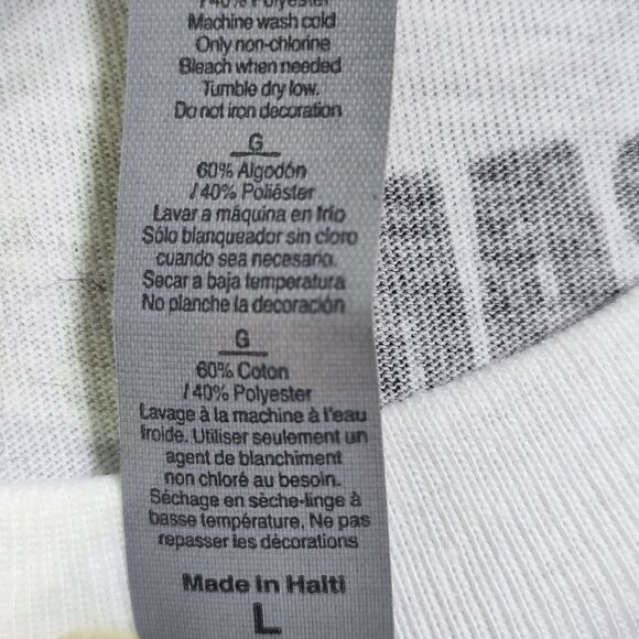 Next Level Motorcycle print short sleeve shirt men's size L white w black graphi - Picture 6 of 8